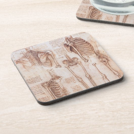 Menschliche Anatomie Skelettknochen von Leonardo d Untersetzer (Linke Seite)