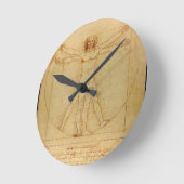 Menschliche Anatomie, Vitruvianischer Mann von Leo Runde Wanduhr (Winkel)