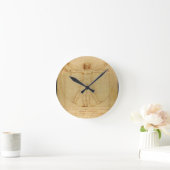 Menschliche Anatomie, Vitruvianischer Mann von Leo Runde Wanduhr (Zuhause)