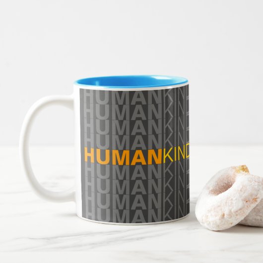 Menschliche Art Zweifarbige Tasse (Mit Donut)