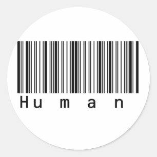 Menschliche Barcode-wirklich Scans! Runder Aufkleber