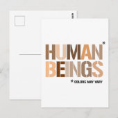 MENSCHLICHE EINRICHTUNGEN: Farben können variieren Postkarte (Vorne/Hinten)