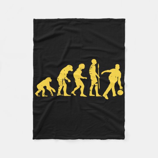 Menschliche Evolution Bowling Funny Bowler Männer Fleecedecke (Vorderseite)