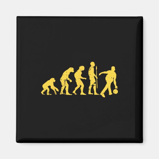Menschliche Evolution Bowling Funny Bowler Männer Magnet (Vorne)