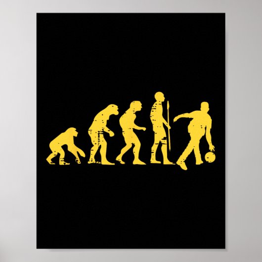 Menschliche Evolution Bowling Funny Bowler Männer Poster (Vorne)