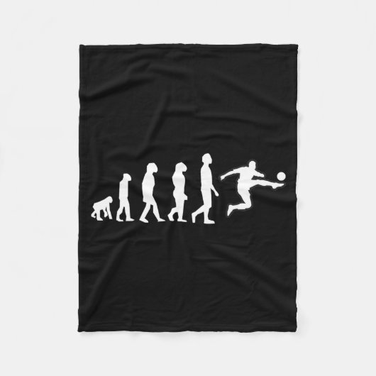 Menschliche Evolution endet mit Fußballspieler-Kic Fleecedecke (Vorderseite)