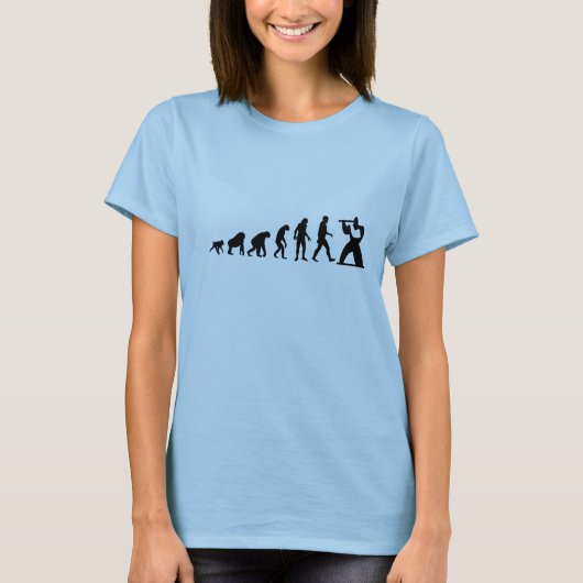 Menschliche Evolution: Flöten-moderner T - Shirt (Vorderseite)