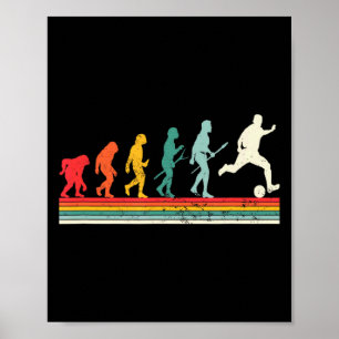 Menschliche Evolution Fußball Sport Vintage Foo Poster