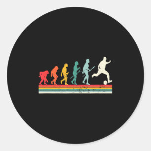 Menschliche Evolution Fußball Sport Vintage Foo Runder Aufkleber
