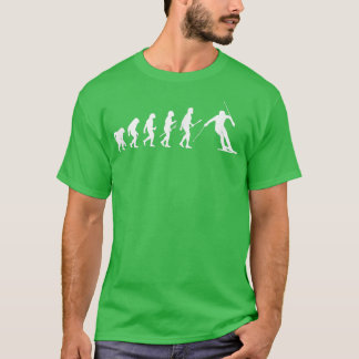 Menschliche Evolution Skifahren Skifahren Wintersp T-Shirt