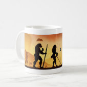 Menschliche Evolution von Cavewoman bis Tasse D (Vorderseite Links)