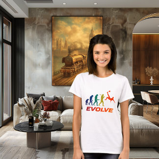 Menschliche Evolution zur modernen Fußball-Silhoue T-Shirt