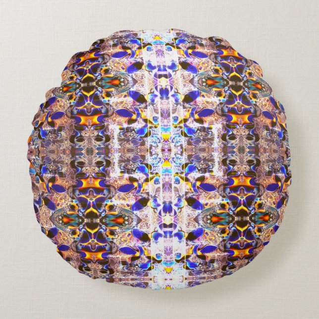 Menschliche Fisch-Harmonie 3 Rundes Kissen (Vorderseite)