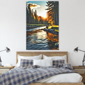 *~* Menschliche Fischerei Art Stream Nature AP49 Leinwanddruck (Insitu (Schlafzimmer))