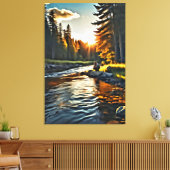 *~* Menschliche Fischerei Art Stream Nature AP49 Leinwanddruck (Insitu (Wohnzimmer))