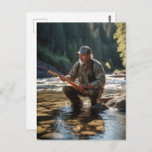 *~* Menschliche Fischerei in Stream Maine Frieden Postkarte (Vorne/Hinten)