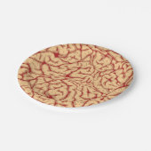 Menschliche gruselige Gehirne reichlich lustiges Pappteller (Schrägansicht)