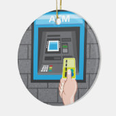 Menschliche Hand ATMs mit einer Karte Keramikornament (Links)