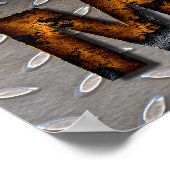 Menschliche Höhlenschild Stahl Maßgeschneidert Poster (Ecke)