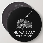 Menschliche Kunst für Menschen Button (Vorne & Hinten)