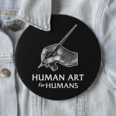 Menschliche Kunst für Menschen Button (Beispiel)