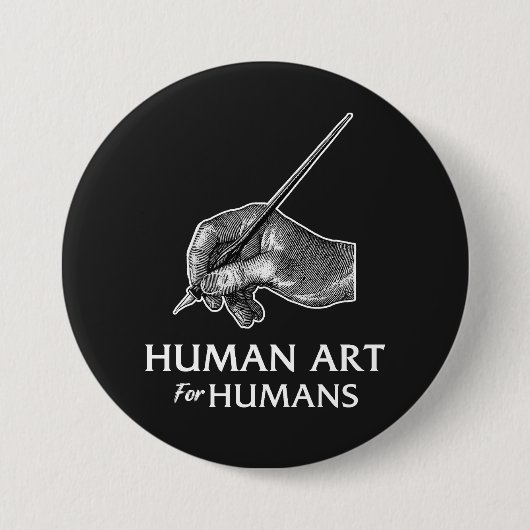 Menschliche Kunst für Menschen Button (Vorderseite)