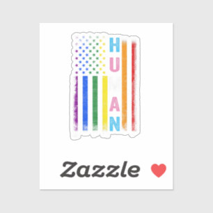 Menschliche LGBT-amerikanische Flagge LGBTQ Regenb Aufkleber