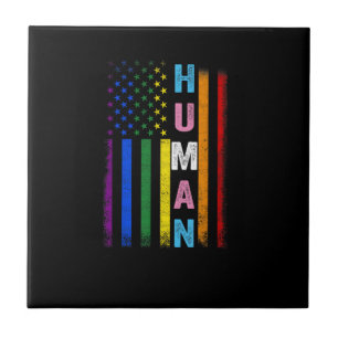 Menschliche LGBT-amerikanische Flagge LGBTQ Regenb Fliese