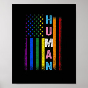 Menschliche LGBT-amerikanische Flagge LGBTQ Regenb Poster