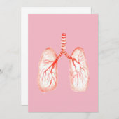 Menschliche Lungen im Aquarell Dankeskarte (Vorne/Hinten)
