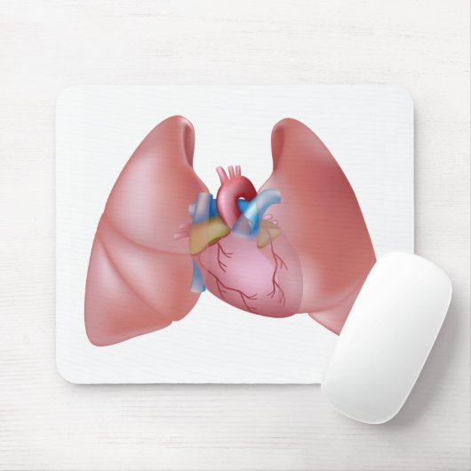 Menschliche Lungen und Herz Mousepad (Mit Mouse)