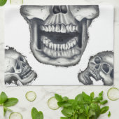 Menschliche Schädel-Weiß-Geschirrtücher Handtuch (Gefaltet)