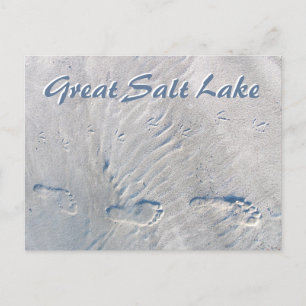 Menschliche, Seagull-Spuren in Sand Great Salt Lak Postkarte