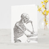 Menschliche Skeleton Gruß-Karte Karte (Gelbe Blume)
