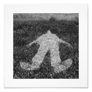 menschliche Zahl Kontur aufgeprägt auf Gras Fotodruck