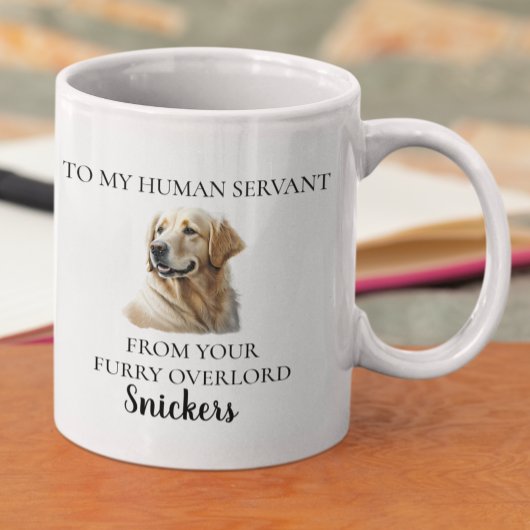 Menschlicher Dienst Funny Golden Retriever Wasserf Kaffeetasse