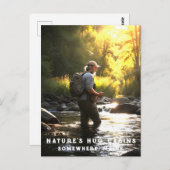 *~* Menschlicher Fischereistrom AP49 Fluss Stream Postkarte (Vorne/Hinten)