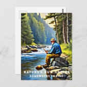 *~* Menschlicher Fischereistrom AP49 Senior Stream Postkarte (Vorne/Hinten)