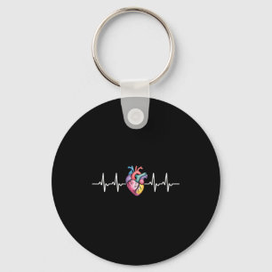Menschlicher Herzschlag Ekg Kardiologie Anatomisch Schlüsselanhänger