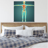 Menschlicher Körper mit Skelettsystem, Arterien 1 Leinwanddruck (Insitu (Schlafzimmer))