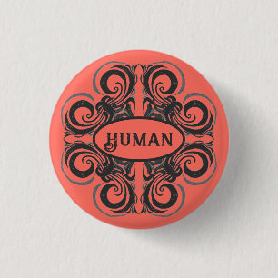 Menschlicher kurviger Graphit- und Korallen-Retrol Button