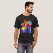 Menschlicher Power Fist Lgbt Pride Gay Lesbian Tra T-Shirt (Vorne ganz)
