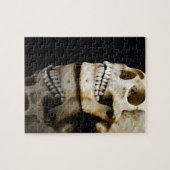 Menschlicher Schädel mit dem Spiegelbild Puzzle (Horizontal)