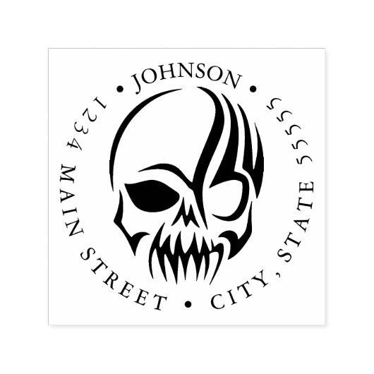 Menschlicher Schädel und Stammestattoo Pirate Rück Permastempel (Design)