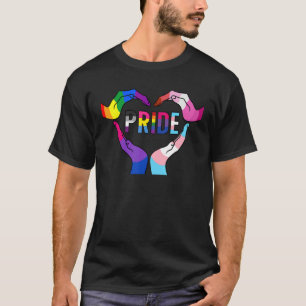 Menschlicher Stolz Herz Hand Lgbt Gay Lesbian Bise T-Shirt