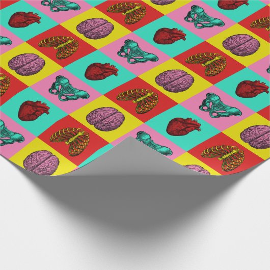 Menschliches Anatomie-Pop-Kunst-Verpackungs-Papier Geschenkpapier (Ecke)