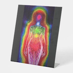 Menschliches energetisches Feld Sockelschild