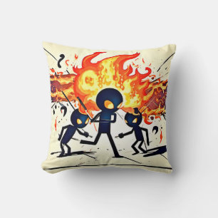 Menschliches Flammenwerk Kissen