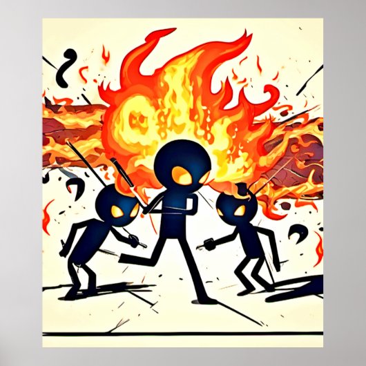 Menschliches Flammenwerk Poster (Vorne)