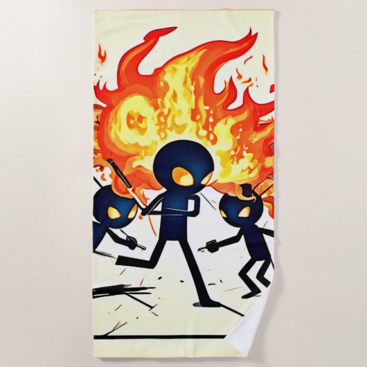 Menschliches Flammenwerk Strandtuch (Vorderseite)